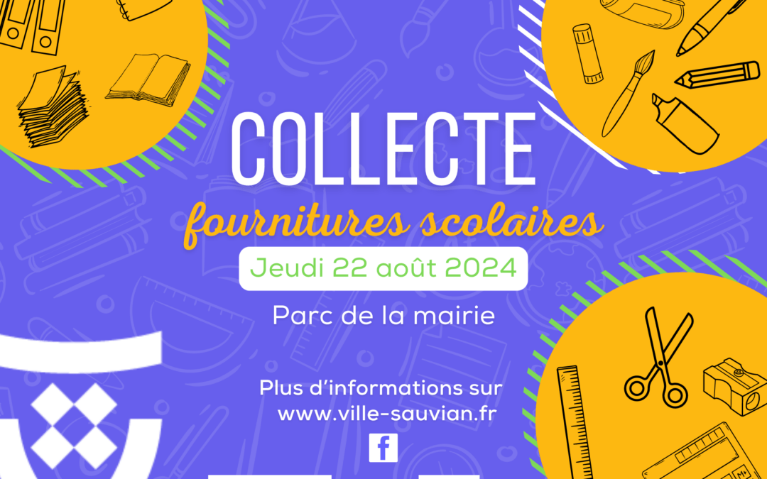 Collecte et vente  de fournitures scolaires à Sauvian