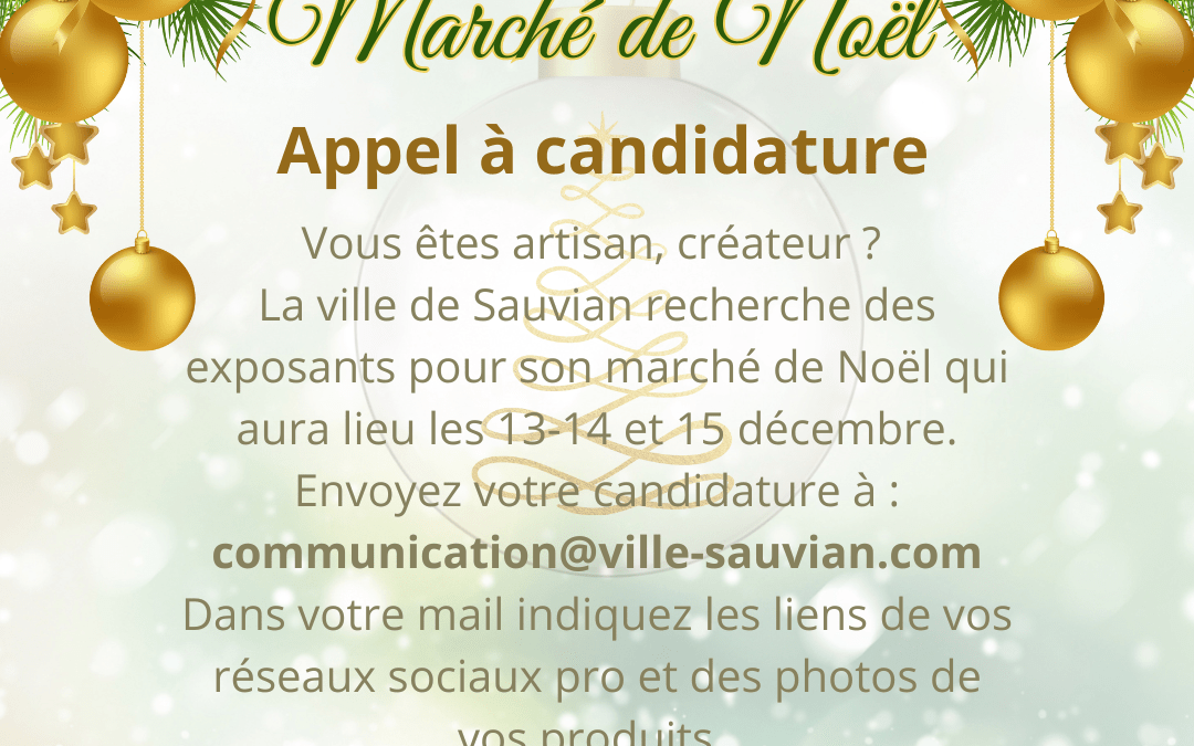 Marché de Noël : artisan, créateur, envoyez votre candidature !