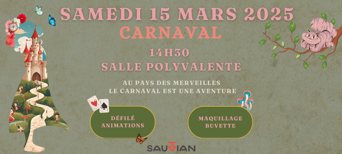 Affiche de l'évènement Carnaval de Sauvian 15 mars 2025